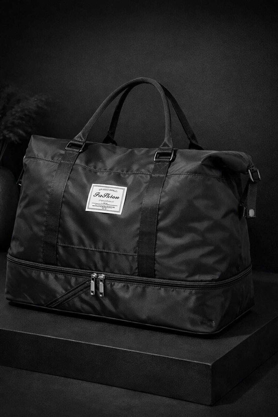 Veara (Expandable) 45L Hand Duffle Bag - Black Large Capacity Duffel Without Wheels