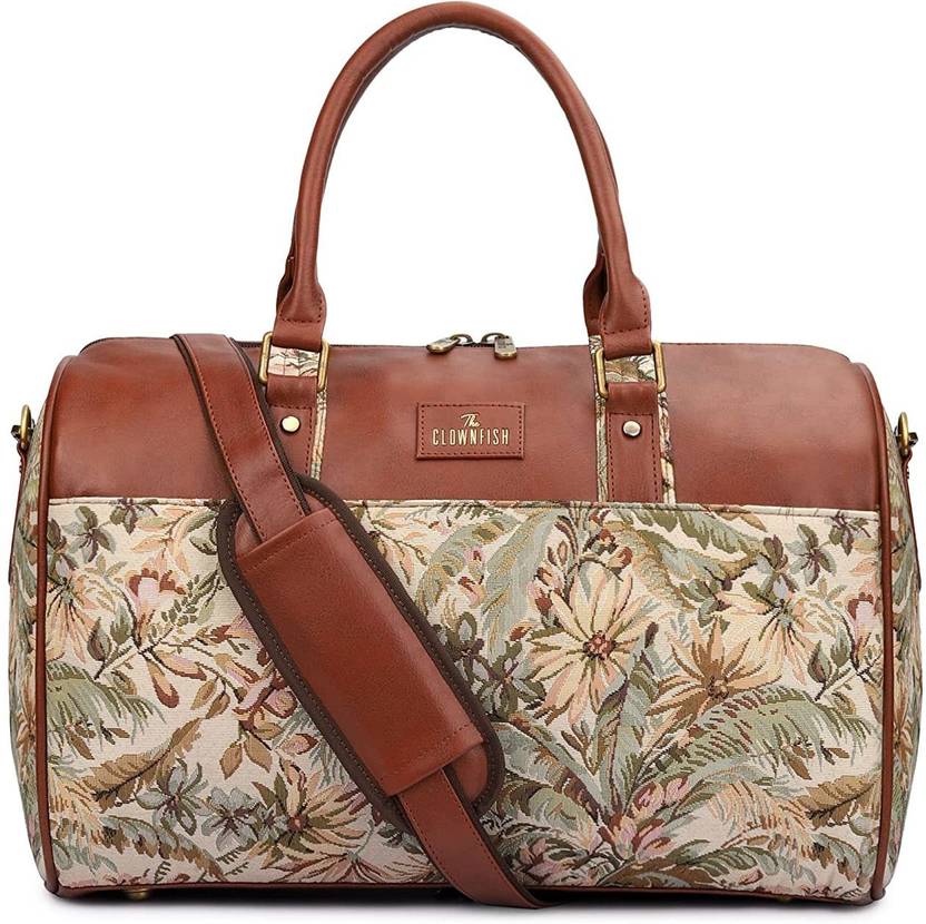The CLOWNFISH Ambretta Series 21 litres Tapestry Duffle Bag(Biege