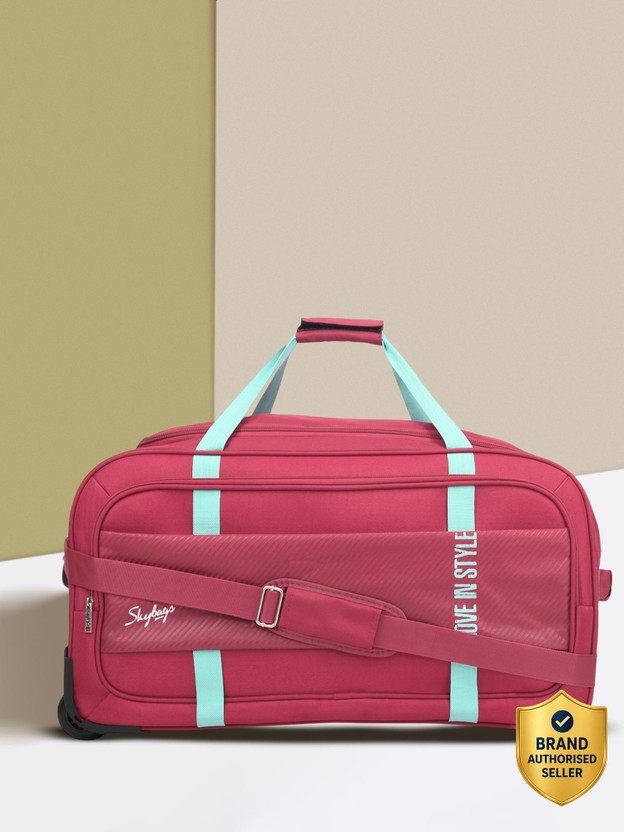 SKYBAGS Cult Polyester 62 cm Large Size | Stylish Duffel Trolley with Wheels|Red-Unisex Duffel With Wheels (Strolley)