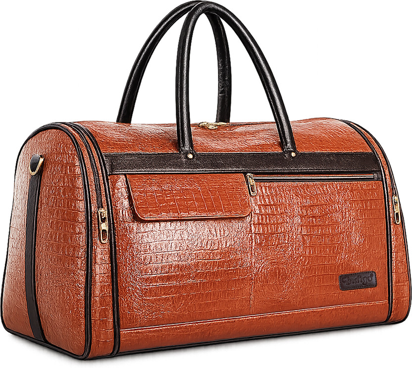 Indigo Indigo Bags Crocodile Texture Leather Duffel Bag For Travel, Gym & Weekend Trips Duffel Without Wheels - Flipkart Deal