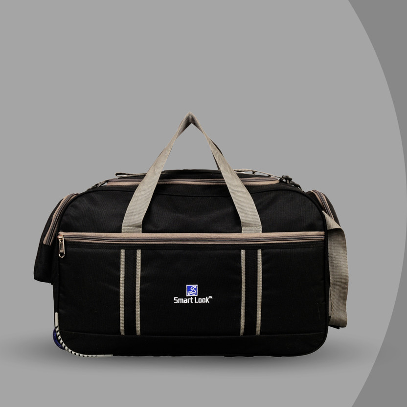 Smartlook (Expandable) Large 50 L Duffel With Wheels (Strolley) - Pack of 1 (Black) Duffel With Wheels (Strolley)