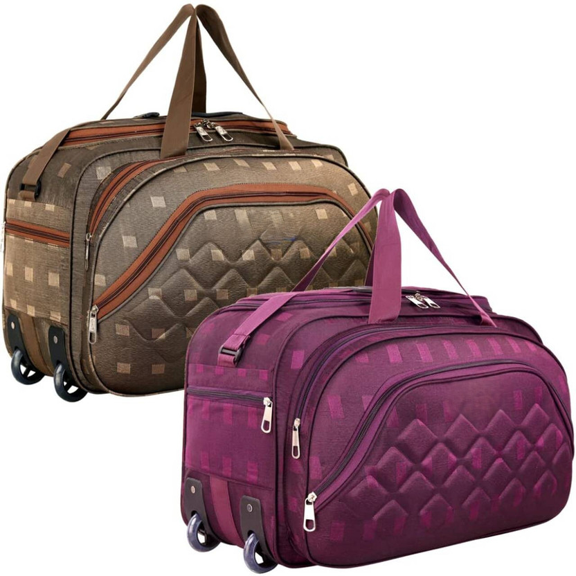 Supply Bags (Expandable) Printed Soft Luggage Trolley Bag Combo Set of 2 with Wheels Duffel With Wheels (Strolley)