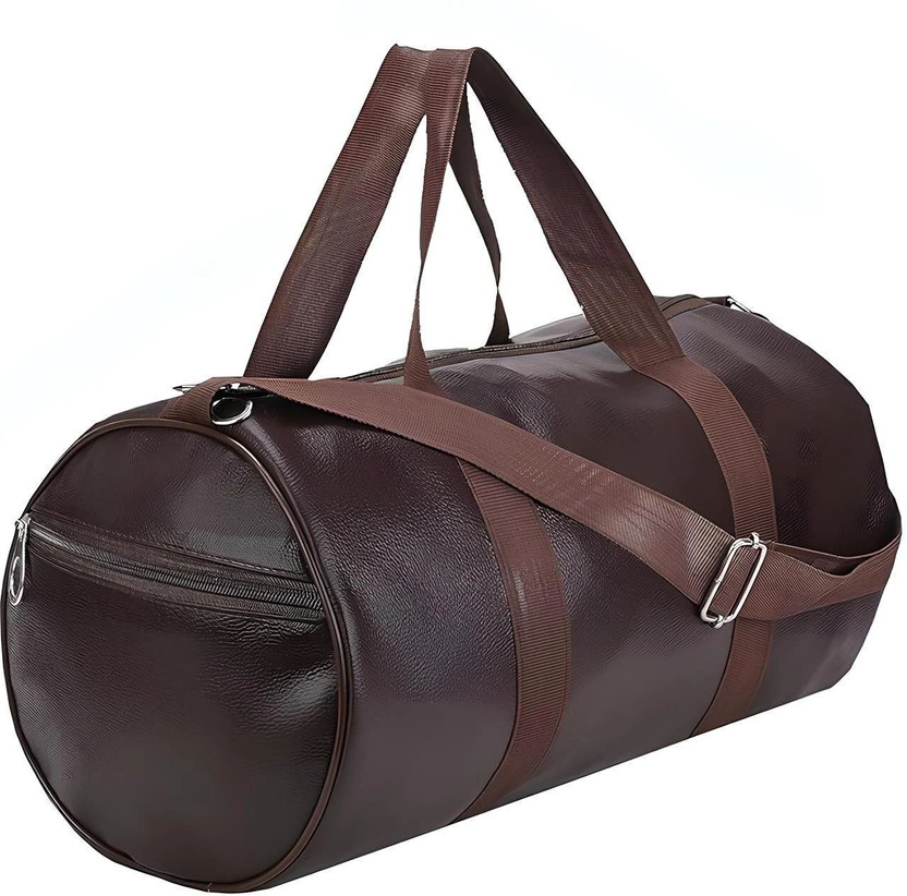 ASYO (Expandable) Duffel Bag Leather Gym Bag Leather Brown Medium size Gym Duffel Bag