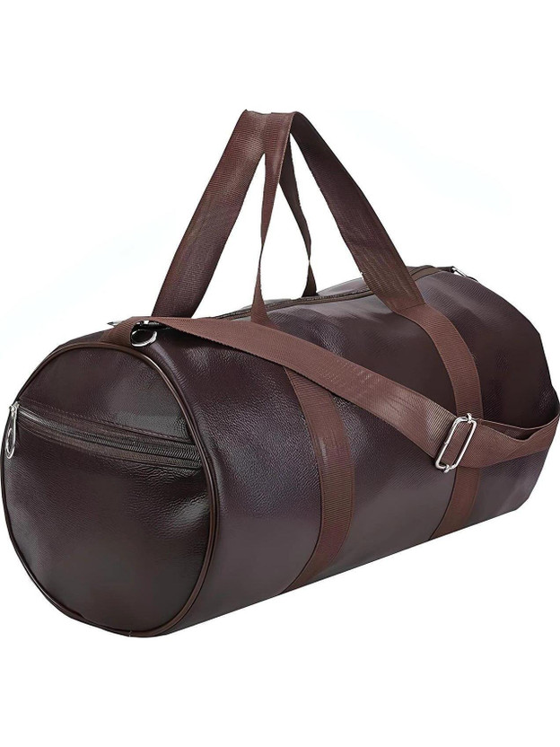 ASYO (Expandable) Duffel Bag Leather Gym Bag Leather Brown Medium size Gym Duffel Bag
