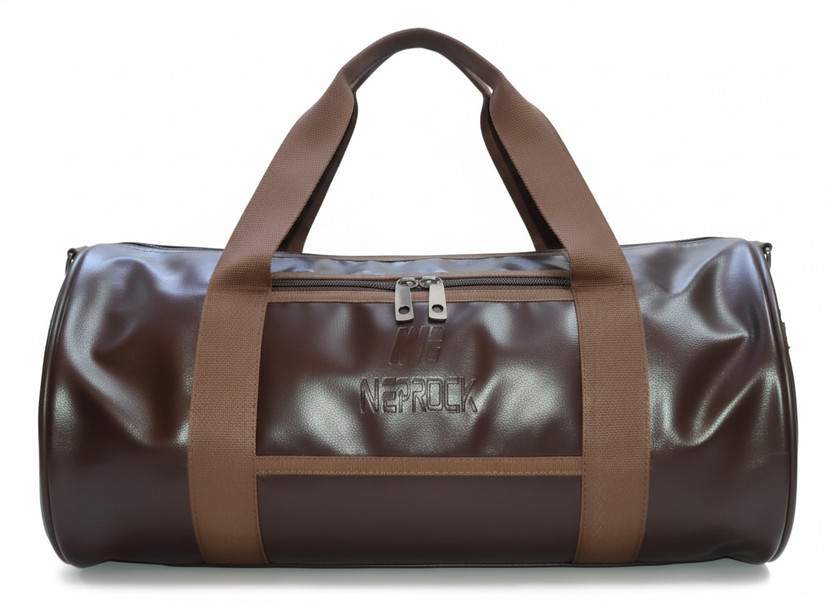 NEPROCK (Expandable) 20L Leather Gym Bag for Men & Women | Adjustable Shoulder| Unisex Gym Bag Gym Duffel Bag