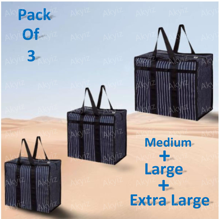Akyiz (Expandable) Multipurpose Shopping Storage Grocery Bag Large, Extra Large Pack Of 3 Duffel Without Wheels