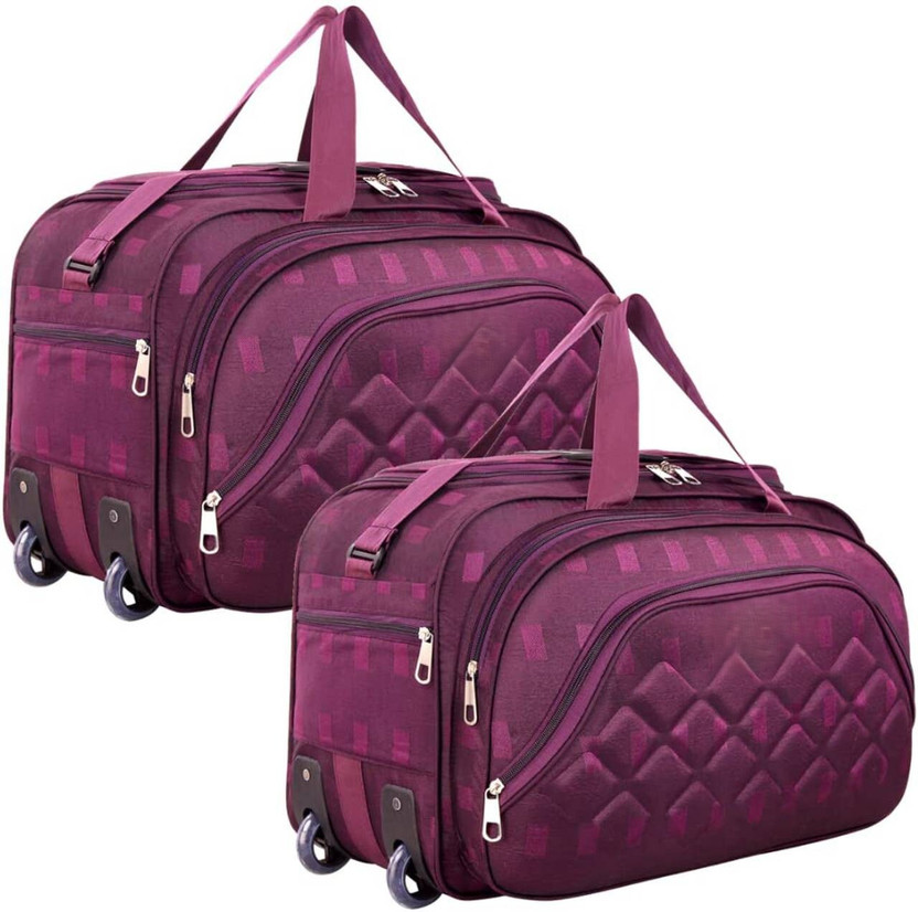 Supply Bags (Expandable) Printed Soft Luggage Trolley Bag Combo Set of 2 with Wheels Duffel With Wheels (Strolley)