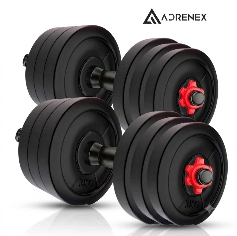 Adrenex 20kg Dumbbells (Pair) – Heavy-Duty Free Weights for Home & Gym Training Adjustable Dumbbell(20 kg)