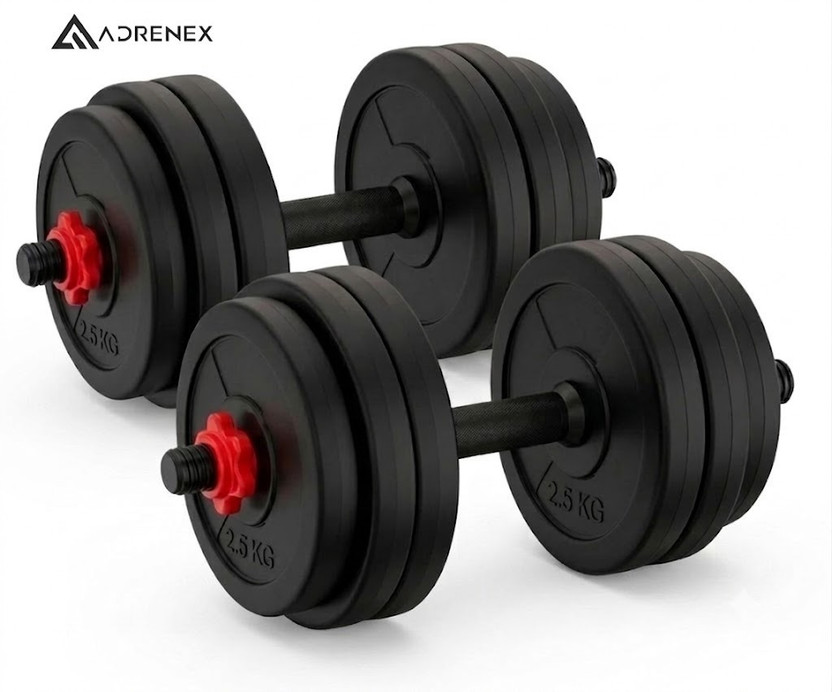 Adrenex PVC Plates Set Adjustable Dumbbell Adjustable Dumbbell(10 kg)