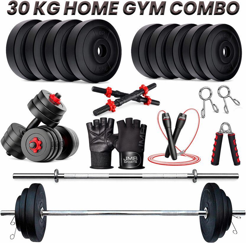 JMB 30KG-5kgx4/2.5kg*4 plates, 3ft straight rod, dumbbell rod & Accessories Adjustable Dumbbell(30 kg)