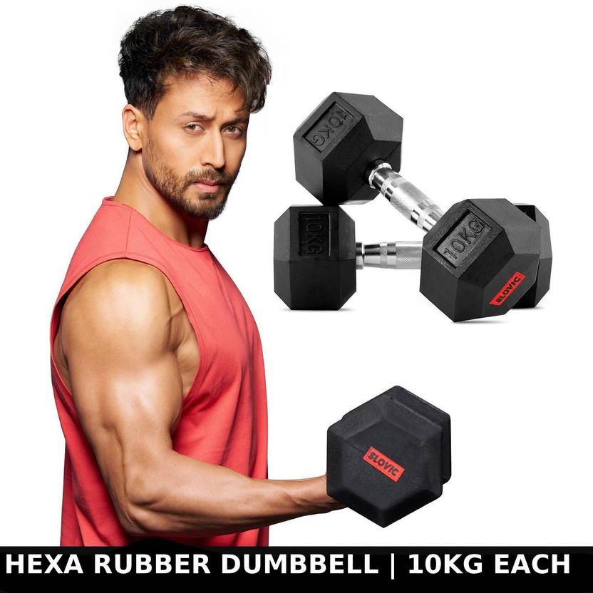 SLOVIC SLOVIC Dumbbells Set for Home Gym | 10 kg| Set of 2 Fixed Weight Dumbbell(20 kg) - Flipkart Deal