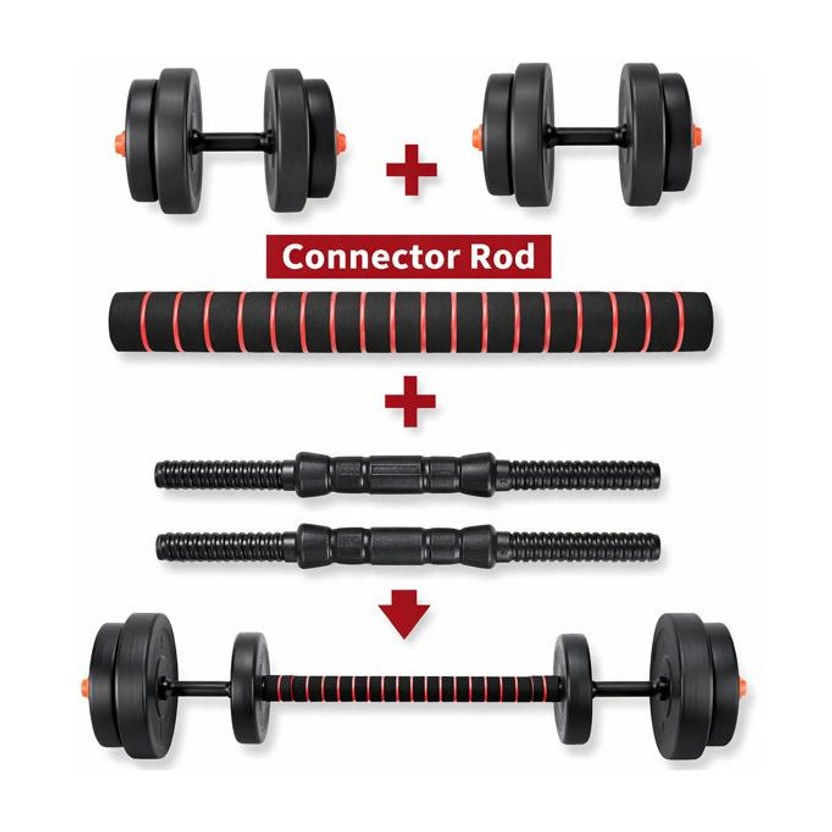 DCS Pro FITNESS 20kg PVC CONVERTIBLE DUMBBELL SET - BEST FOR STUDENTS & BEGINNERS Adjustable Dumbbell(20 kg)