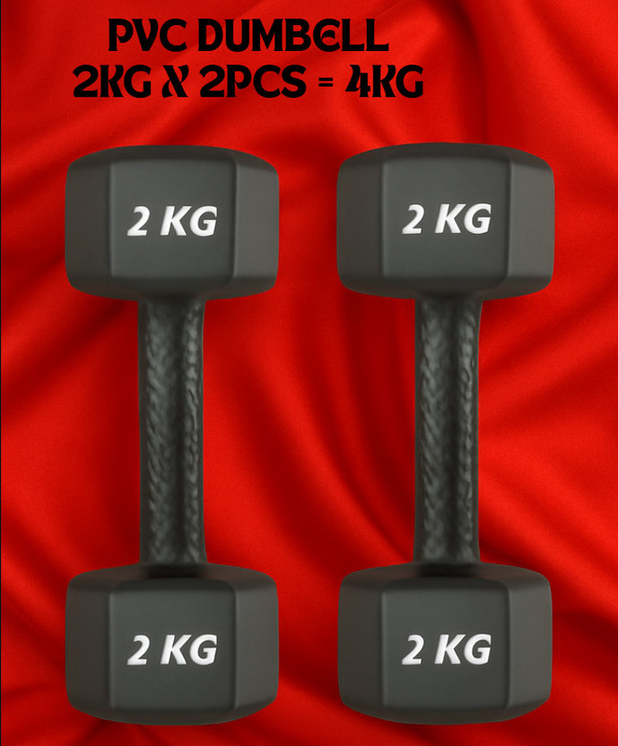 Tanvi Dumbbell Set 2KG X 2 PCS, 1 Pair Dumbbells, Hex Dumbbells, Home Gym Fixed Weight Dumbbell(4 kg)