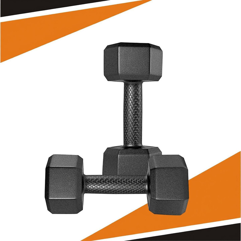 JASMINE 2KG x 2 PVC Black Fixed Weight Dumbbell(4 kg)