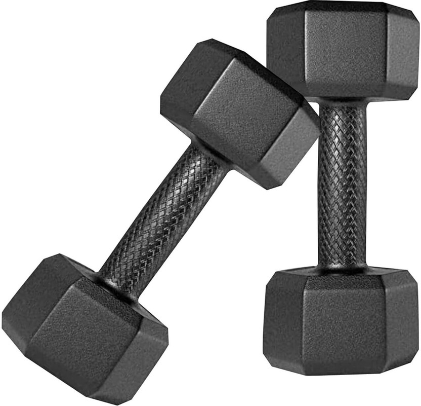 Unishore Gym Set (5KG X 2PCS) PVC Pair for Home Gym Fixed Weight Dumbbell(5 kg)