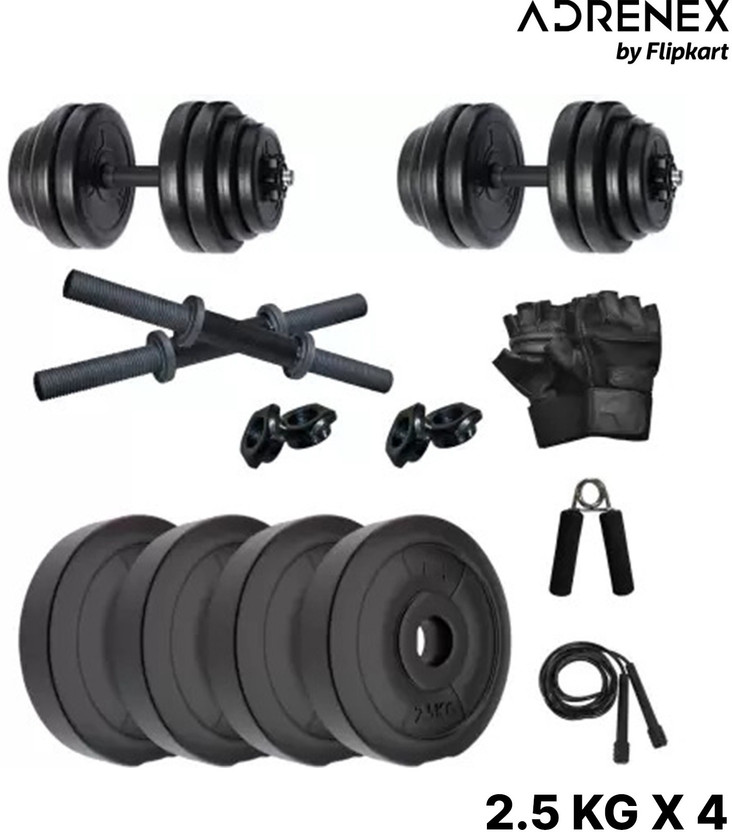 Adrenex PVC DRB 10 KG DM COMBO 2 Adjustable Dumbbell(10 kg)