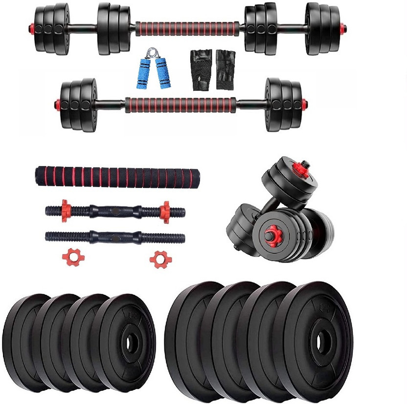 BodyFit 10 kg Convertible & Barbell Home Gym Set Kit For Home Workout Home Gym Combo