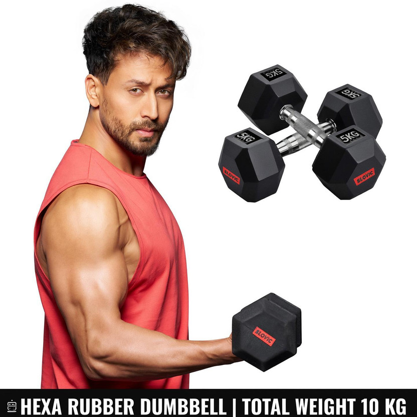SLOVIC SLOVIC Dumbbells Set for Home Gym | 5 kg | Set of 2 Fixed Weight Dumbbell(10 kg) - Flipkart Deal