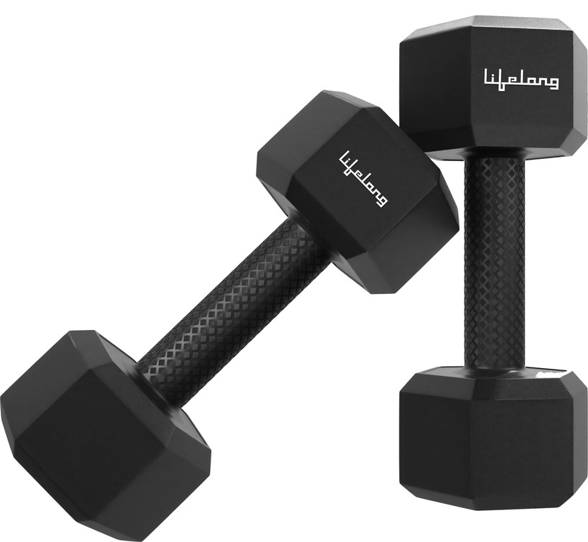 Lifelong PVC Hex Dumbbells Fixed Weight Dumbbell(2 kg)