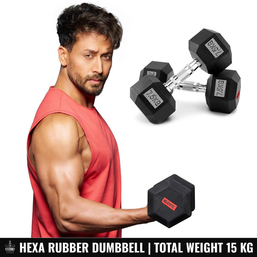 SLOVIC SLOVIC Dumbbells Set for Home Gym | 7.5 kg | Set of 2 Fixed Weight Dumbbell(15 kg) - Flipkart Deal