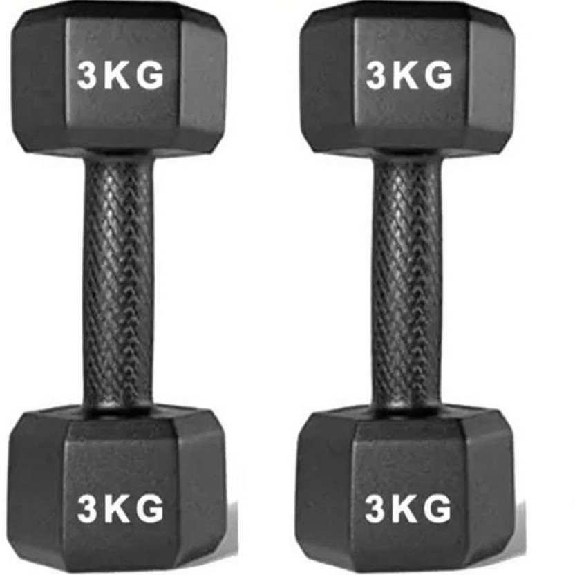 KSP KSP LITE KSP LITEBlack PVC 1 Pair , Hex , Home Gym 3KGS X 2PCS Fixed Weight Dumbbell Fixed Weight Dumbbell(3 kg) - Flipkart Deal