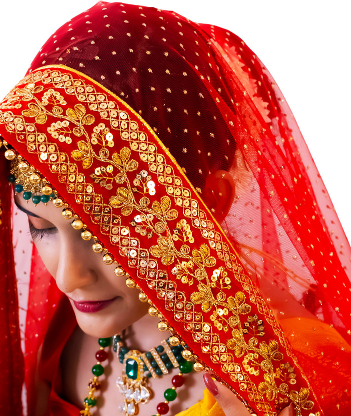 Radha Radha Rang Wedding & Bridal Dupatta Net Embroidered Women Dupatta - Flipkart Deal