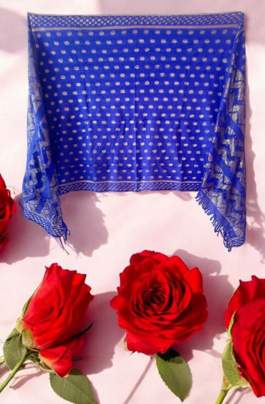 FashionFuse Silk Blend Self Design Women Dupatta