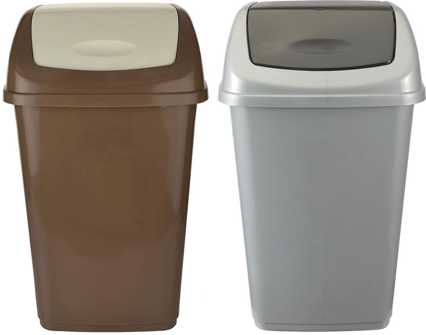 AK AK HUB Swing Lid Dustbin | Swing Lid Garbage Waste with Removable Lid | Pack of 2 | 15L Plastic Dustbin(Brown, Grey, Pack of 2) - Flipkart Deal