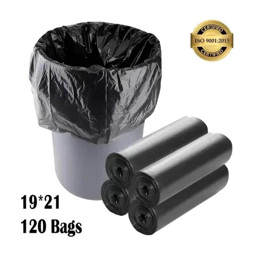 SEVENTEENSTITCH Biodegradable on Roll 19 x 21 BLACK - 30 Pcs x 3 Medium 15 L Garbage Bag  Pack Of 90(90Bag )