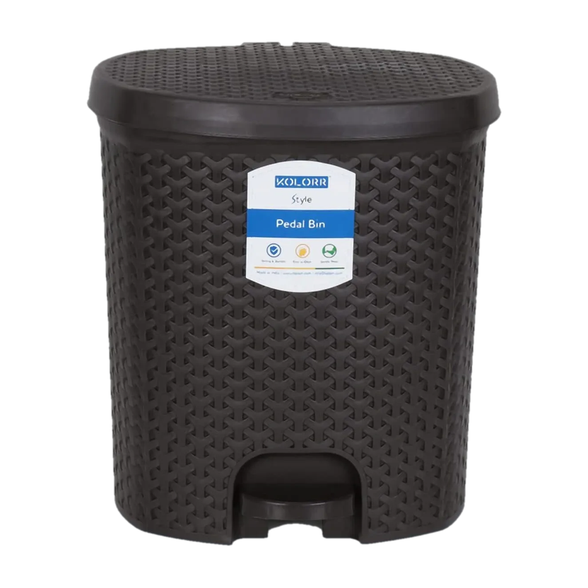 KOLORR Magnum Pedal Dustbin Medium Size Waste Bin with Lid 6L for Home Kitchen Office Plastic Dustbin(Brown)