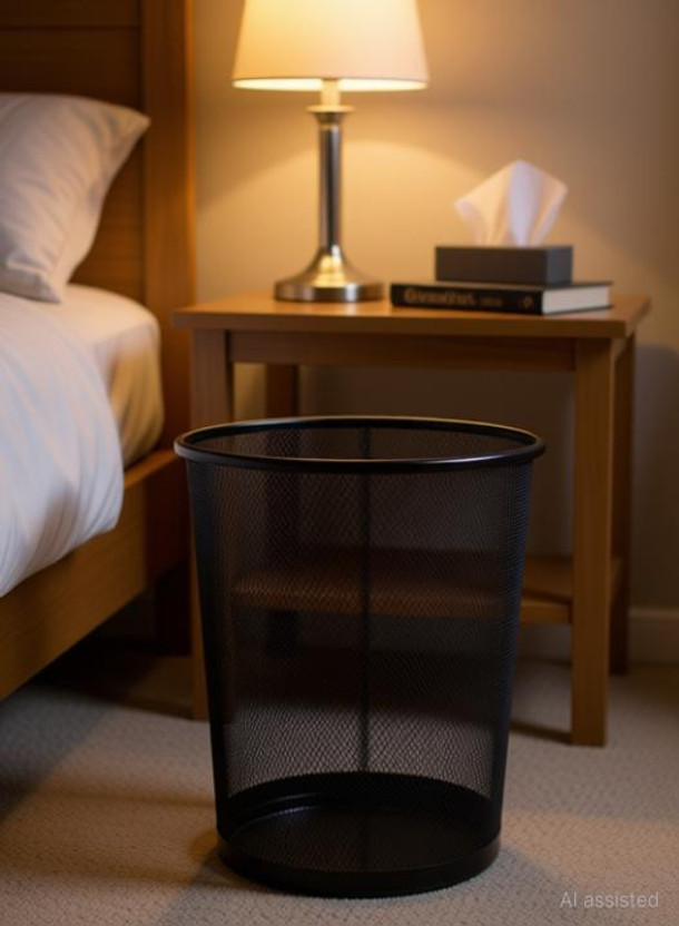 Goodwill Tech Small Metal Mesh Dustbin for Home, School, Bedroom, Kitchen, Office 9 LTR Iron Dustbin(Black)