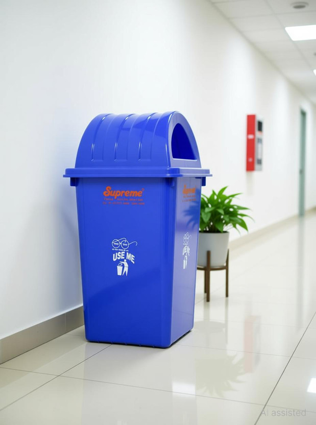 Rgtas Supreme 90 Liter Green Blue Plastic Dustbin Plastic Dustbin(Blue)