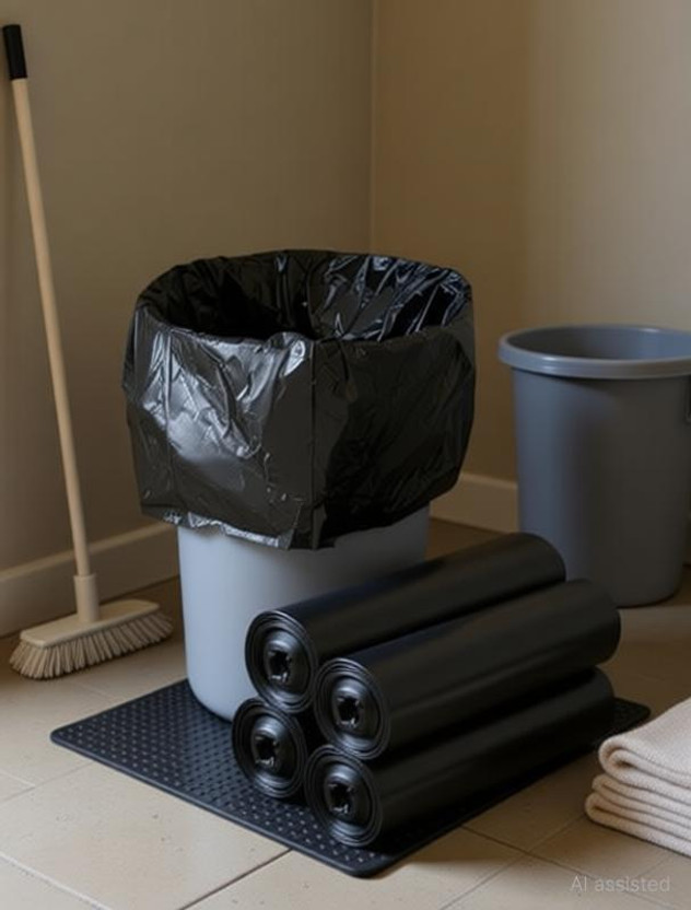 HOMKIT Premium OXO - Biodegradable Garbage Bags 19 X 21 Inch Medium Size Plastic Dustbin(Black, Pack of 3)