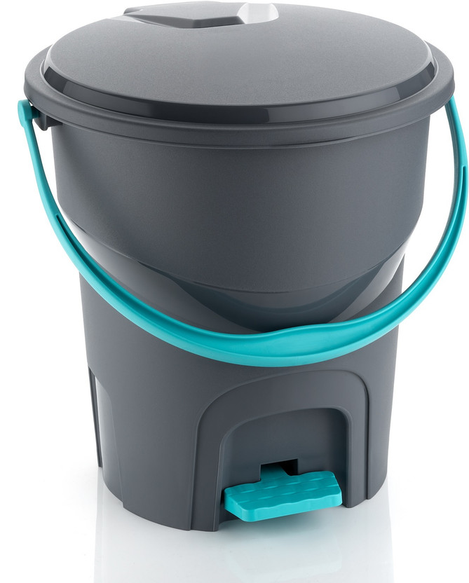 TULUA DUSTBIN IN GREY COLOR WITH HANDLE AND PEDAL BIG SIZE DUSTBIN Plastic Dustbin(Grey)
