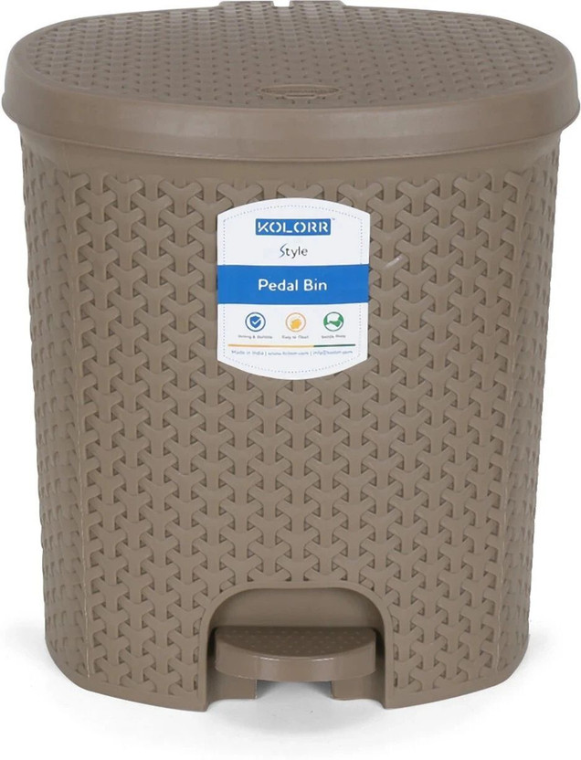 KOLORR KOLORR 14L Magnum Royal Pack of 1 LT Brown Pedal Wastebin Without Inner For Home Plastic Dustbin(Brown) - Flipkart Deal