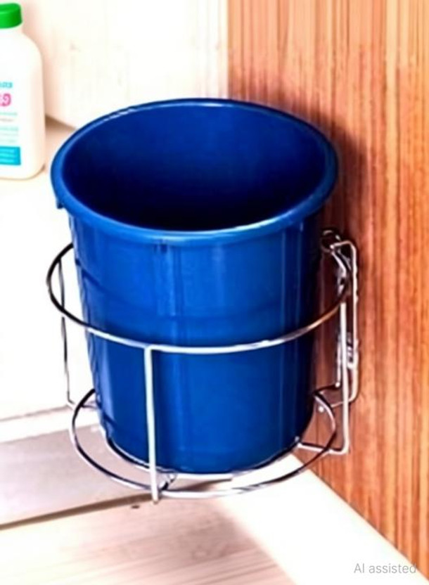 Freekers Stainless steel Bin holder | Dustbin holder Kitchen, Office Use Steel Dustbin(Silver)