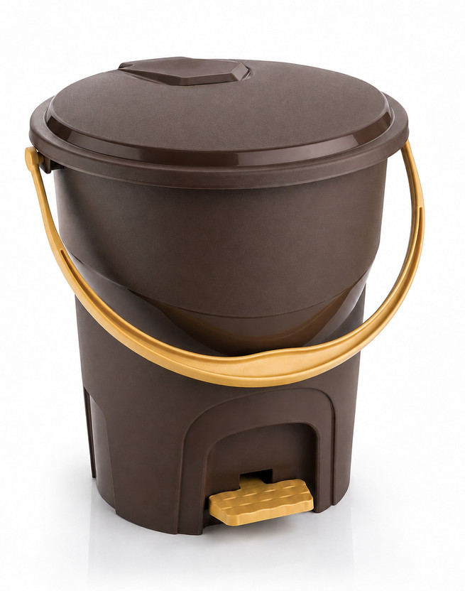 ELINOR ELINOR IN BROWN COLOR WITH PEDAL IN UNBREAKABLE PLASTIC MATERIAL Plastic Dustbin(Brown) - Flipkart Deal