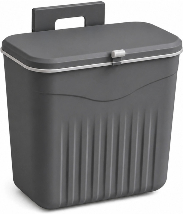 UAF GLOBAL MART Kitchen Cabinet Door Hanging Dustbin Double Open Lid Multi Purpose Garbage Bin Plastic Dustbin(Grey)