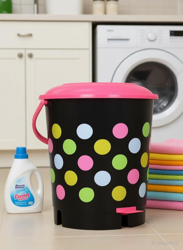 N H Enterprise Stylish Plastic Garbage Pedal Bin (12 L) - Pink Plastic Dustbin(Multicolor)