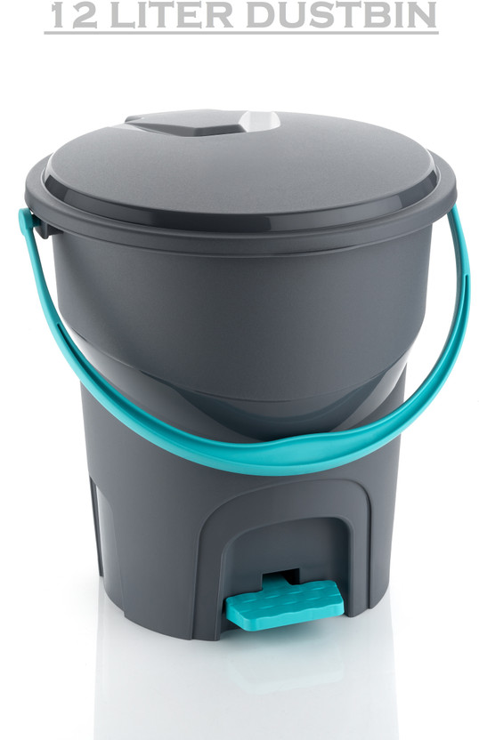 PINEVINTA NEW UPGRADED DESIGN WITH PEDAL Plastic Dustbin(Grey)