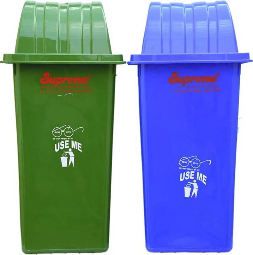 Supremerg Supremerg Supreme 90 Liter Green Blue (Pack 2) Plastic Dustbin(Green, Blue, Pack of 2) - Flipkart Deal