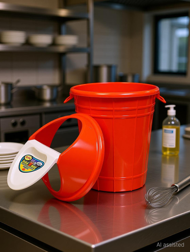 mastBus 60 Litre Big Plastic Dustbin 4 Home/Office/Restaurant with LID for Garbage Waste Plastic Dustbin(Red)