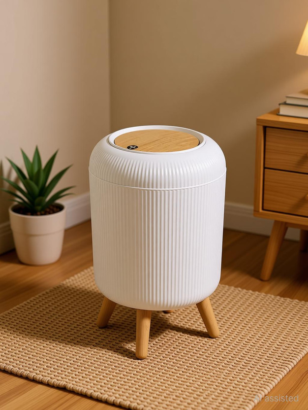 MGKENTERPRISE 10 L Plastic Dustbin(White)