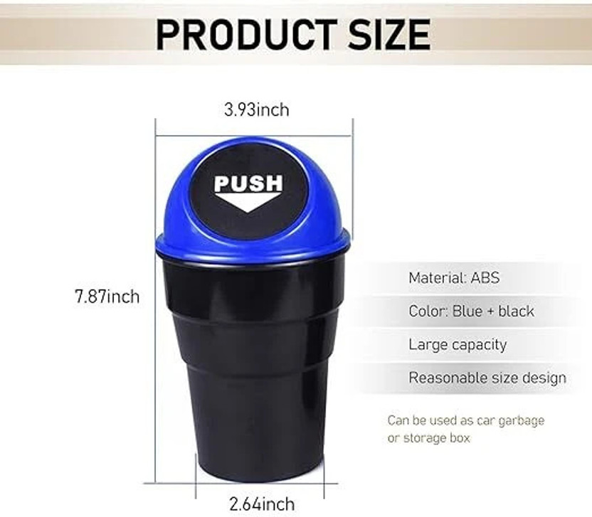 Dreamlandzone Dreamlandzone Car Dustbin/Mini Car Trash Bin/Compact Car Garbage Bin Plastic Dustbin(Blue) - Flipkart Deal