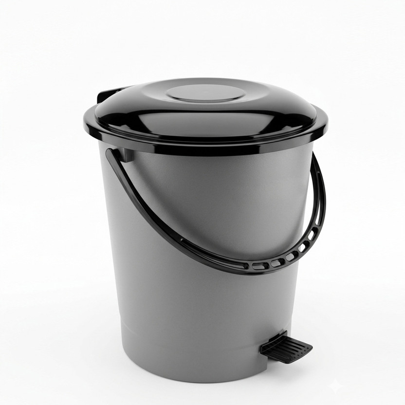 MODWARE Pedal Dustbin Plastic Dustbin(Grey)
