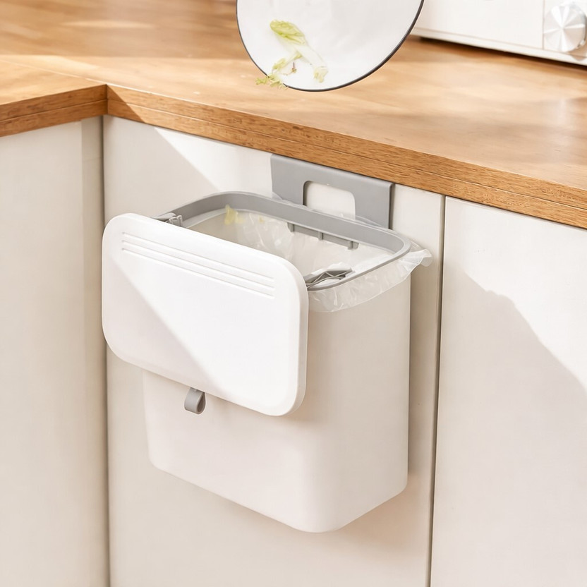 MGKENTERPRISE kitchen cabinet,Bathroom,Office,Bedroom use Plastic Dustbin(White)
