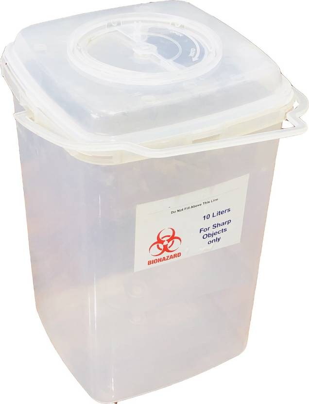SOMRAJ Bio medical sharp container puncture proof 10 ltr white(CE ISO