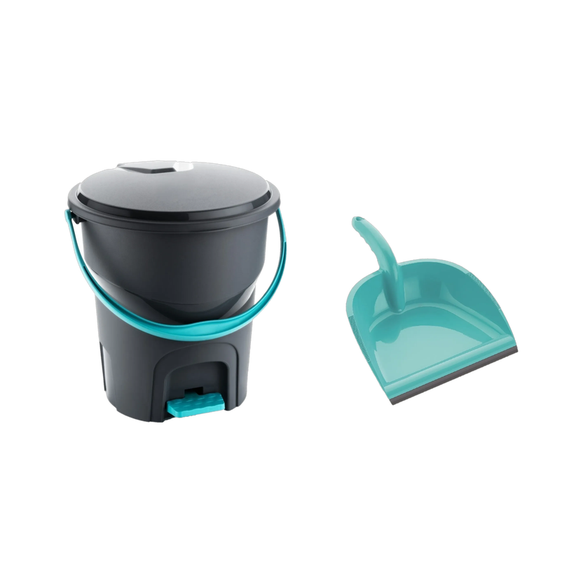 Flipkart SmartBuy Plastic Dustbin(Grey, Green, Pack of 2)