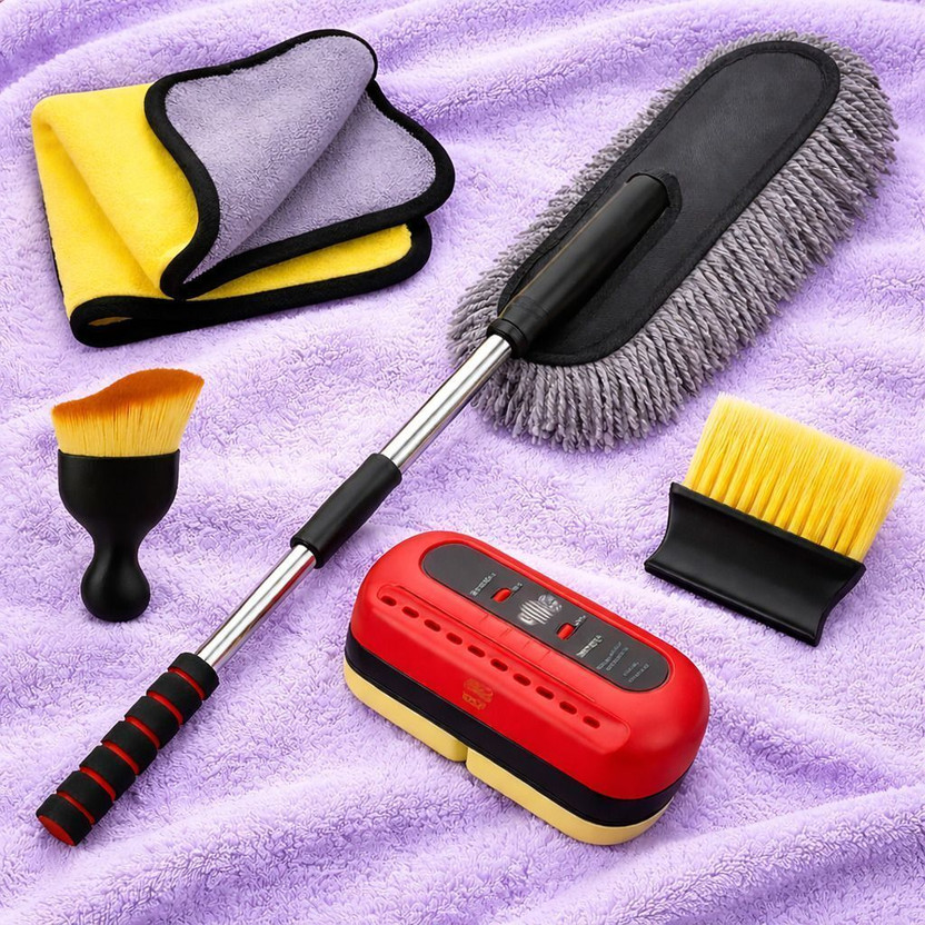 Zevinta 5 Pcs Microfiber Car Interior Cleaning Duster Kit for Dashboard & Vents Dry Duster Set(Pack of 5)
