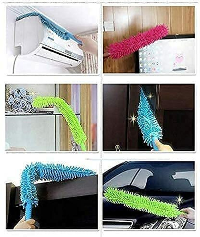 SVT Household Cleaning Brush Feather Microfiber Duster with Extendable Rod Wet and Dry Duster